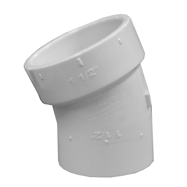 Charlotte Pipe And Foundry 1-1/2in. PVC 22-1/2Deg. Street Elbow, SPG x H PSL815 - main